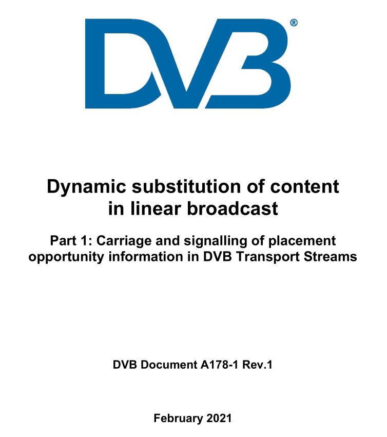 DVB发布数字视频广播定向广告与家庭广播两项规范